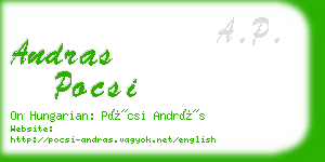 andras pocsi business card